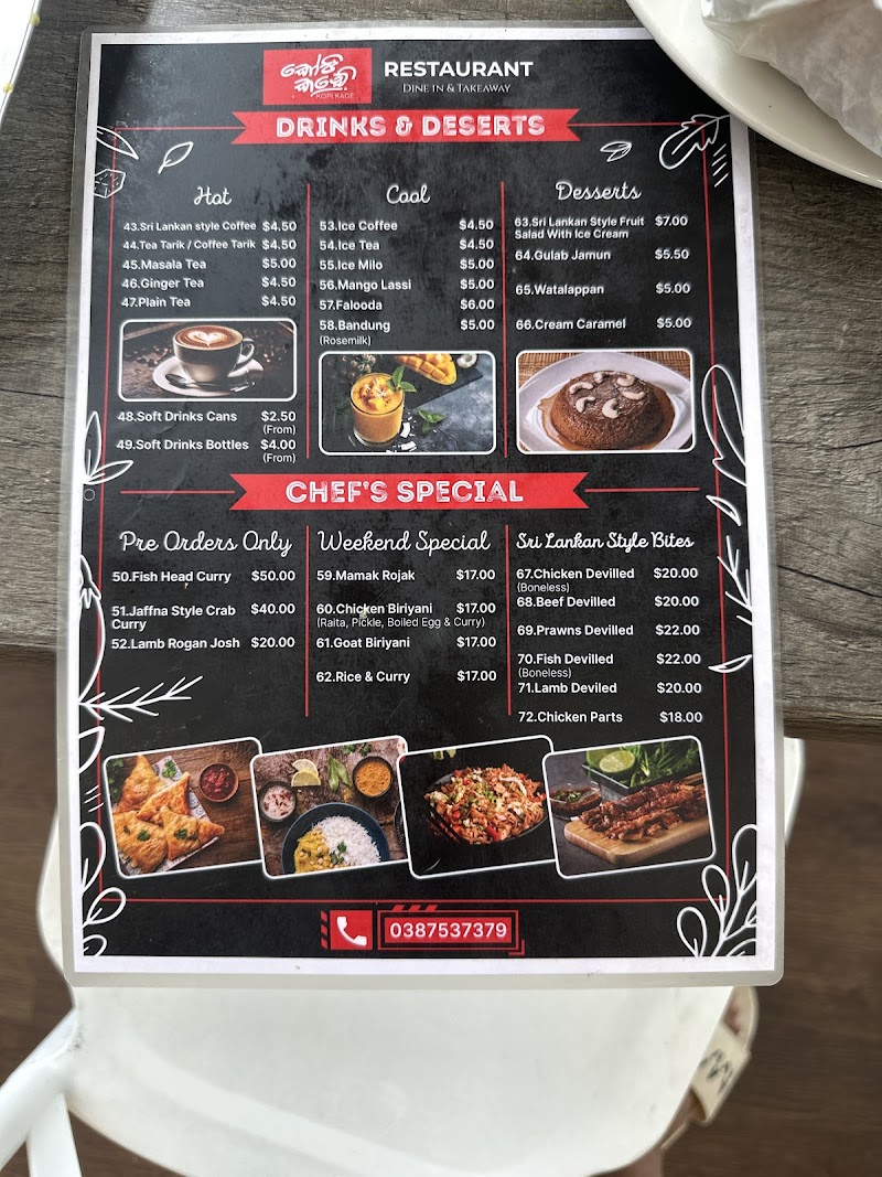 Kopi Kade — halal Sri Lankan restaurant in Narre Warren