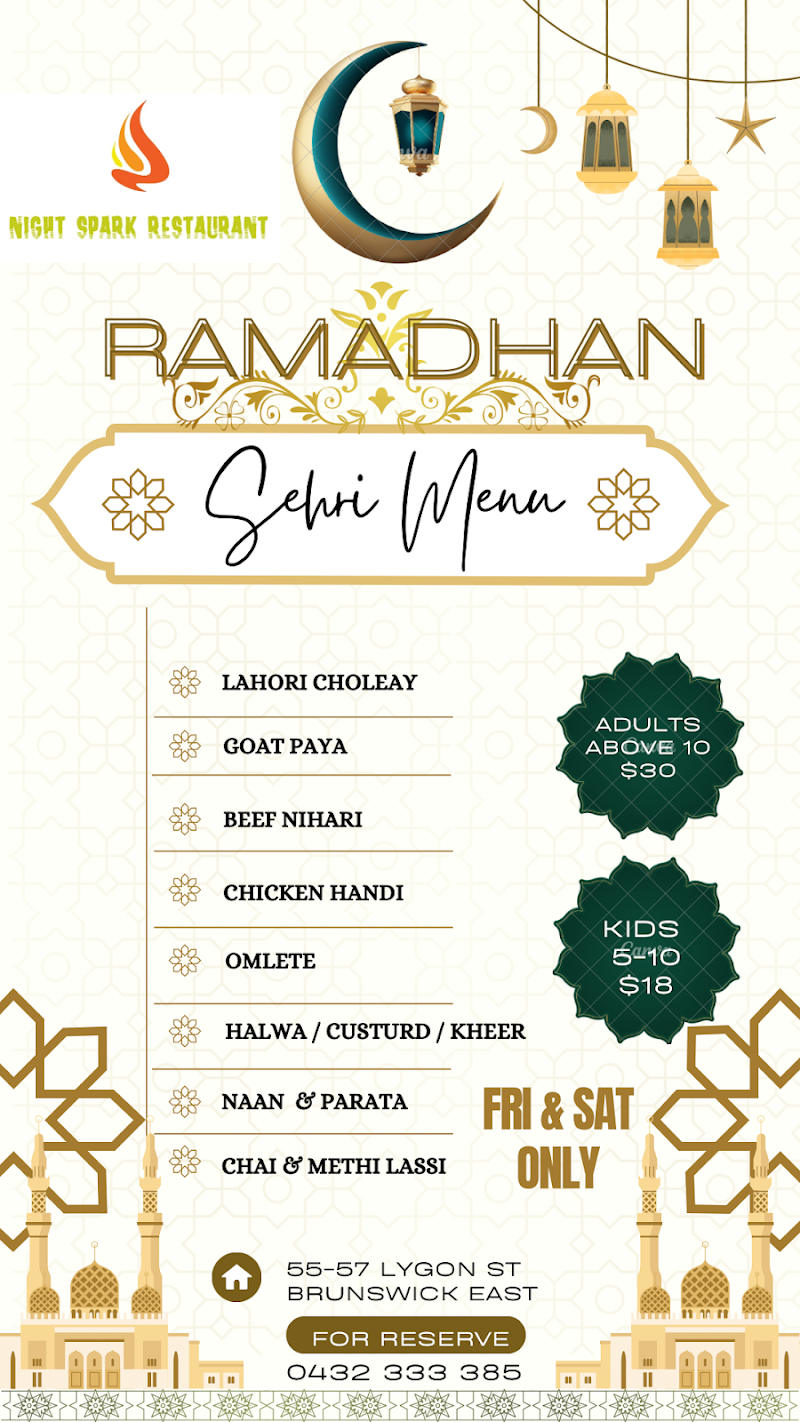 Night Spark Restaurant — halal Pakistani restaurant in Brunswick East